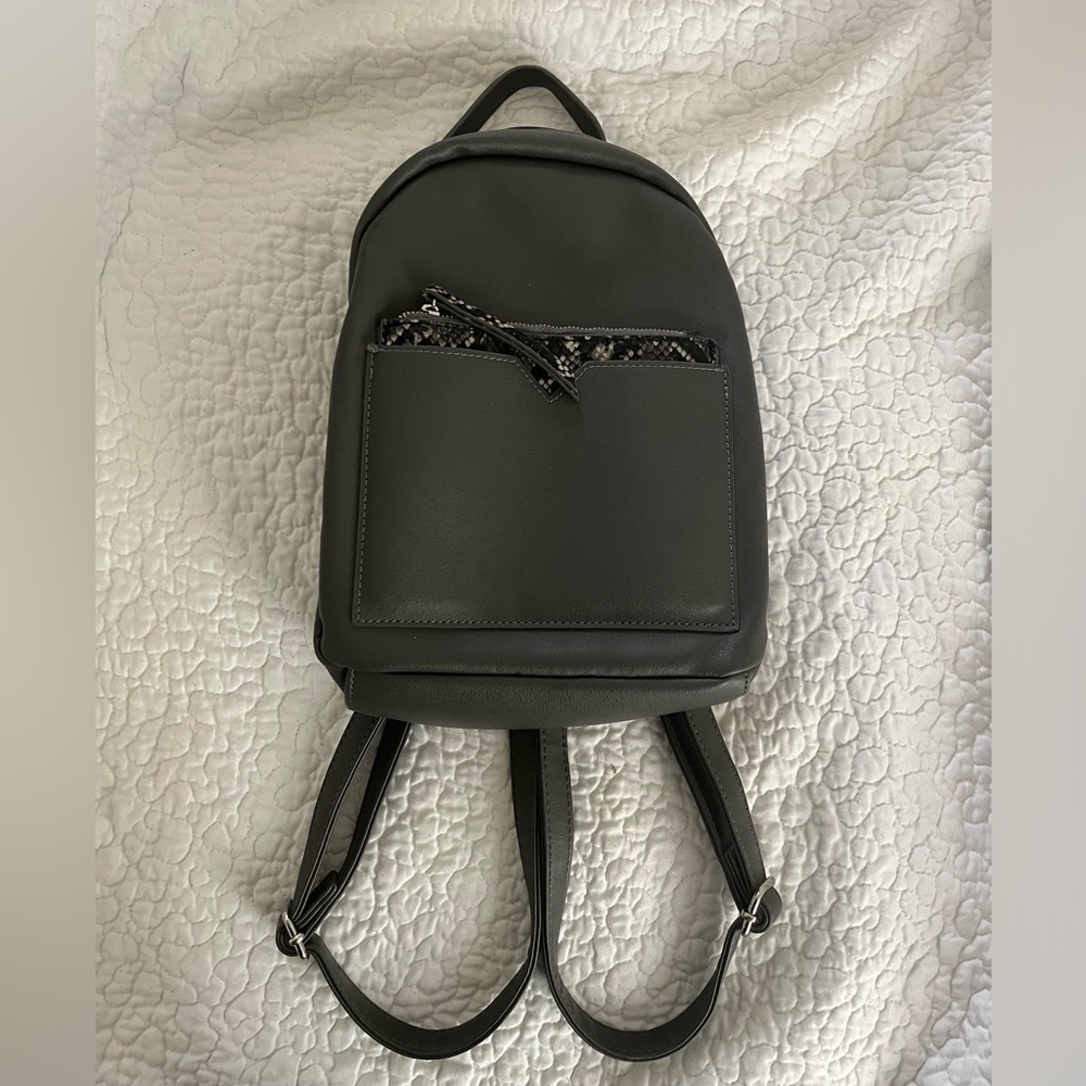 Grey Minimal Style Mini Backpack - image 1